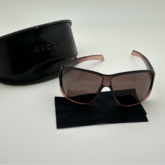 Gucci Women's Sunglasses - GG2537/STRASS LT-7 Plum Color, Wrap Style - Picture 2 of 6